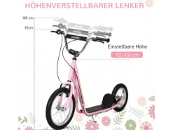 HOMCOM Quads|Motorroller|Kinderroller mit Bremsen 16/12 Zoll Kickboard