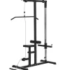 HOMCOM Fitnessgeräte|Kraftturm Dip-Station mit Verstellbarem Sitz Stahl 107x120x190cm Schwarz