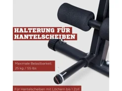 HOMCOM Fitnessgeräte|Multifunktion Hantelbank mit Feder Booster bis 120kg Schwarz 54 x 160 x 106cm