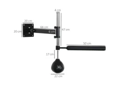 Reflexbarren-Trainer PU-Kunststoff Stahl Schwarz 79L x 72B x 20H cm*HOMCOM Hot