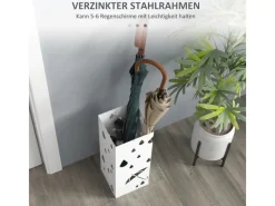 Regenschirmständer Schirmständer mit 4 Haken Wasserauffangschale*HOMCOM Best