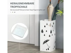 Regenschirmständer Schirmständer mit 4 Haken Wasserauffangschale*HOMCOM Best