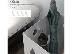 Regenschirmständer Schirmständer mit 4 Haken Wasserauffangschale*HOMCOM Best