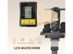 HOMCOM Fitnessgeräte|Rudergerät Stahl Aluminum Schwarz+Silber 185L x 58B x 57H cm