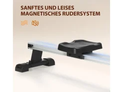 HOMCOM Fitnessgeräte|Rudergerät Stahl Aluminum Schwarz+Silber 185L x 58B x 57H cm