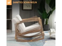 Schaukelstuhl mit Holzrahmen 60 x 81 x 71 cm*HOMCOM Hot
