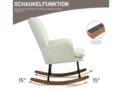 HOMCOM Balkonmöbel|Schaukelstuhl mit Hocker Leinenoptik