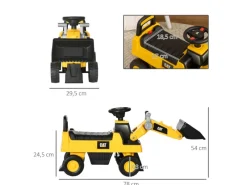 HOMCOM Outdoor-Spielzeug|Quads|Sitzbagger mit Schaufel zum Draufsitzen mit Hupe 78 x 29,5 x 54 cm