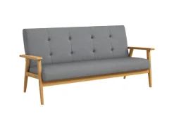 HOMCOM Sitzkissen|3-Sitzer Sofa Couch für Wohnzimmer Schlafzimmer Dunkelgrau