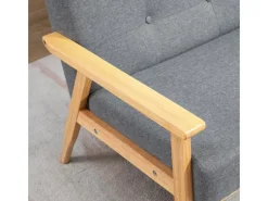 HOMCOM Sitzkissen|3-Sitzer Sofa Couch für Wohnzimmer Schlafzimmer Dunkelgrau