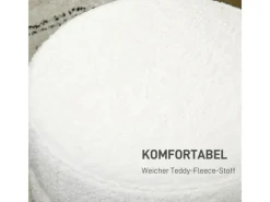 Sitzhocker Runder Fußstütze mit Sitzkissen Cremeweiß Ø40 x 45 cm*HOMCOM Outlet