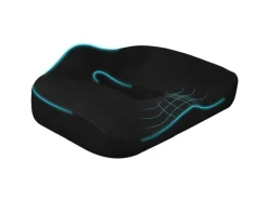 HOMCOM Sitzkissen|Gartenstuhlauflagen|Sitzkissen Orthopädisches Polyester Schwarz 44L x 39B x 13H cm