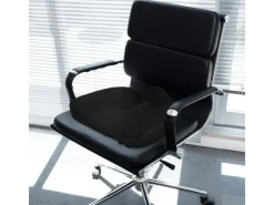 HOMCOM Sitzkissen|Gartenstuhlauflagen|Sitzkissen Orthopädisches Polyester Schwarz 44L x 39B x 13H cm