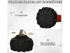 Standboxsack PU EPE HDPE Schwarz  60B x 60T x 180H cm*HOMCOM Outlet