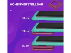 Stepbench PVC PP Schwarz Violett 110B x 40T x 20H cm*HOMCOM Clearance