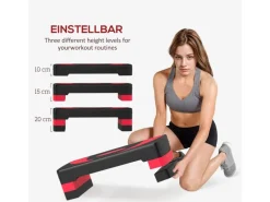 Steppbrett Höhenverstellbar Kunststoff Schwarz Rot 80L x 31B x 20H cm*HOMCOM Sale