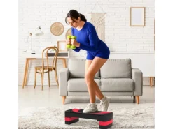 Steppbrett Höhenverstellbar Kunststoff Schwarz Rot 80L x 31B x 20H cm*HOMCOM Sale