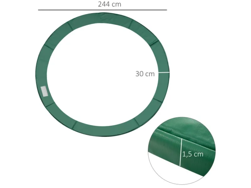Trampolin Randabdeckung Ø244 cm Dunkelgrün*HOMCOM Discount