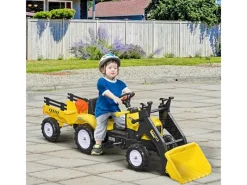 Kinder HOMCOM Kinder-Gartengeräte|Quads|Trettraktor mit Anhänger Schaufel