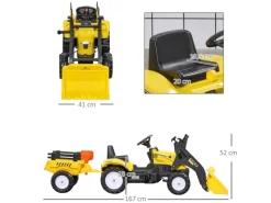 Kinder HOMCOM Kinder-Gartengeräte|Quads|Trettraktor mit Anhänger Schaufel