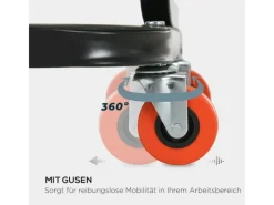 Werkstatthocker mit Ablage Gepolstert Sitzkissen Stahl Rot*HOMCOM Best