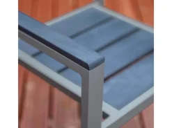 Gartenstuhl Madera Aluminium Hellgrau 8er-Set*Home Deluxe New