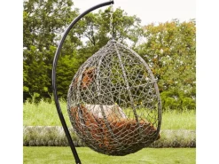 Hängesessel Cielo Polyrattan Grau*Home Deluxe Online