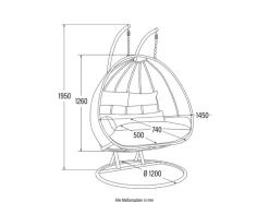 Home Deluxe Sitzkissen|Balkonmöbel|Hängesessel Twin Polyrattan