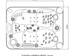 Home Deluxe Outdoor Whirlpools|Outdoor Whirlpool Beach Plus für 2 Personen 210 x 155 x 83 cm