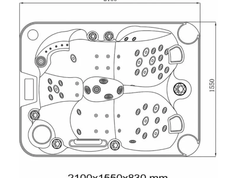 Home Deluxe Outdoor Whirlpools|Outdoor Whirlpool Beach Plus für 2 Personen 210 x 155 x 83 cm
