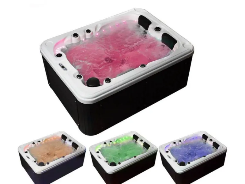 Home Deluxe Outdoor Whirlpools|Outdoor Whirlpool Beach Pure 210 x 155 x 83 cm Dunkelgrau-Weiß