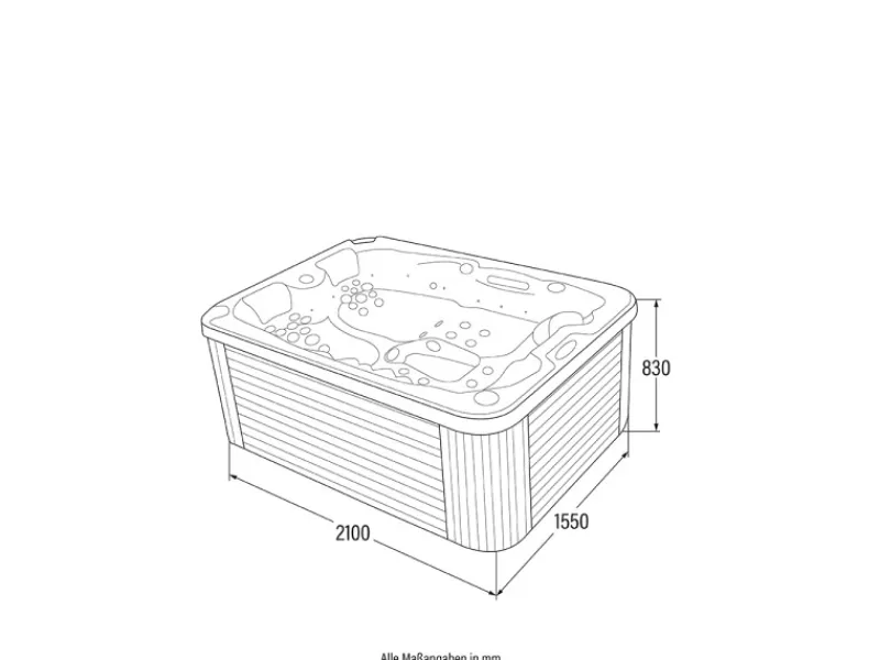 Home Deluxe Outdoor Whirlpools|Outdoor Whirlpool Beach Pure 210 x 155 x 83 cm Dunkelgrau-Weiß