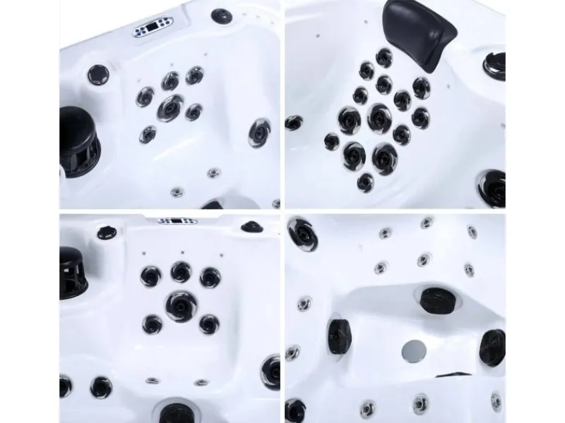 Home Deluxe Outdoor Whirlpools|Outdoor Whirlpool Beach Pure 210 x 155 x 83 cm Dunkelgrau-Weiß