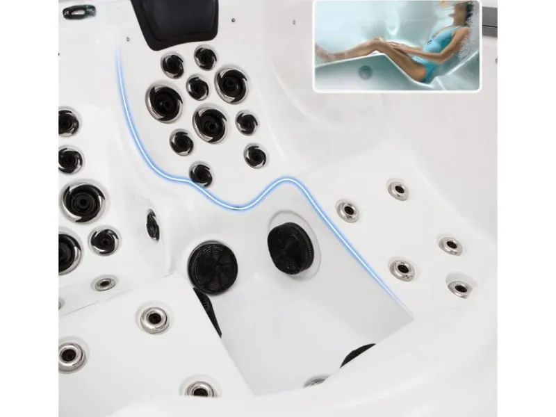 Home Deluxe Outdoor Whirlpools|Outdoor Whirlpool Beach Pure 210 x 155 x 83 cm Dunkelgrau-Weiß