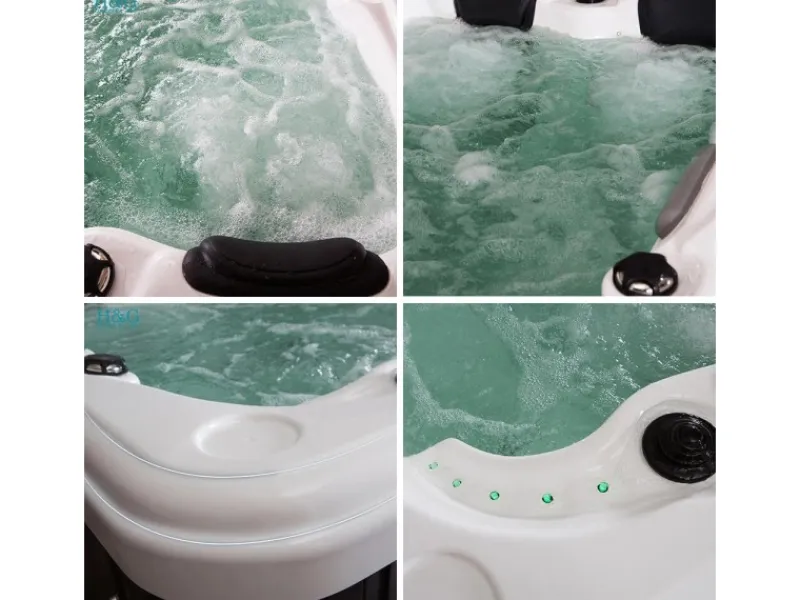 Home Deluxe Outdoor Whirlpools|Outdoor Whirlpool Beach Pure 210 x 155 x 83 cm Dunkelgrau-Weiß