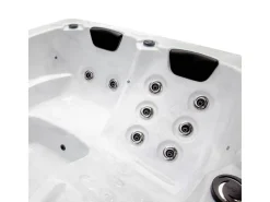 Home Deluxe Outdoor Whirlpools|Outdoor Whirlpool White Marble Plus Inkl. Treppe und Thermoabdeckung