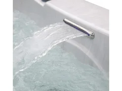 Home Deluxe Outdoor Whirlpools|Outdoor Whirlpool White Marble Plus Inkl. Treppe und Thermoabdeckung