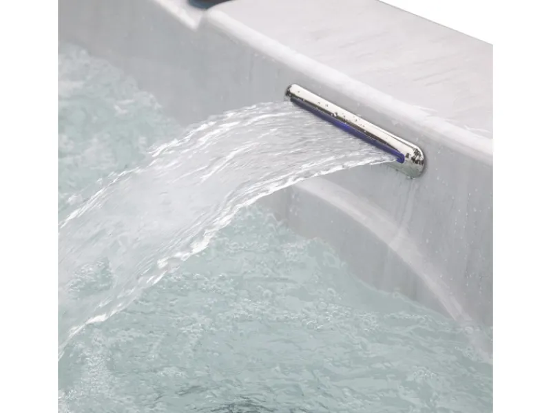 Home Deluxe Outdoor Whirlpools|Outdoor Whirlpool White Marble Plus Inkl. Treppe und Thermoabdeckung