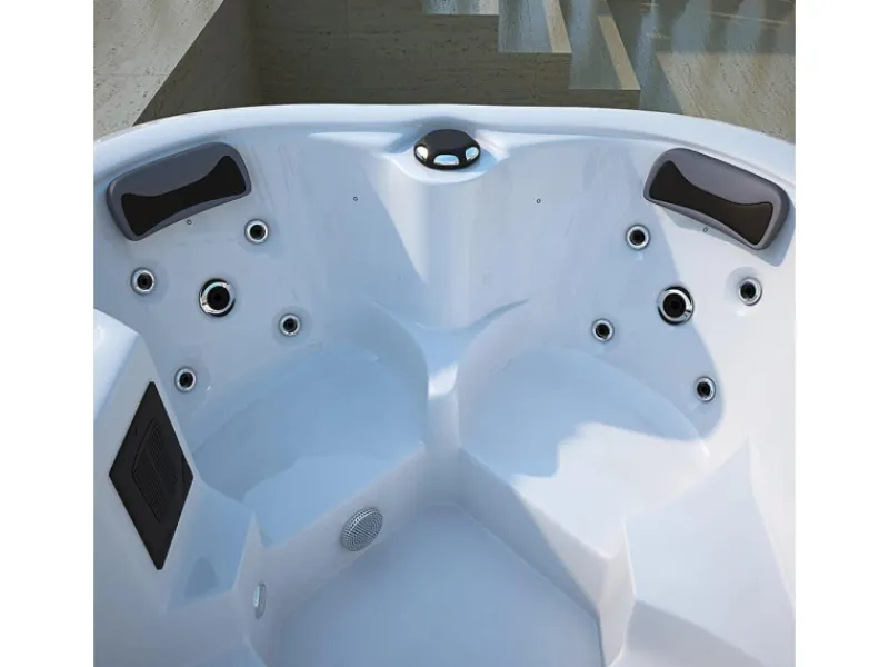 Home Deluxe Outdoor Whirlpools|Outdoor Whirlpool Sea Star Pure 180 x 160 x 79 cm Dunkelgrau-Weiß