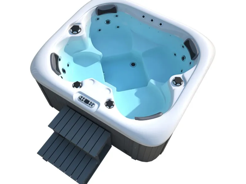 Home Deluxe Outdoor Whirlpools|Outdoor Whirlpool Sea Star Plus 180 x 160 x 79 cm Dunkelgrau-Weiß