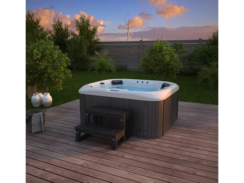 Home Deluxe Outdoor Whirlpools|Outdoor Whirlpool Sea Star Plus 180 x 160 x 79 cm Dunkelgrau-Weiß