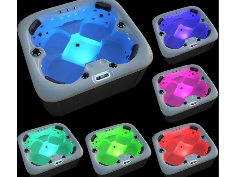 Home Deluxe Outdoor Whirlpools|Outdoor Whirlpool Sea Star Plus 180 x 160 x 79 cm Dunkelgrau-Weiß