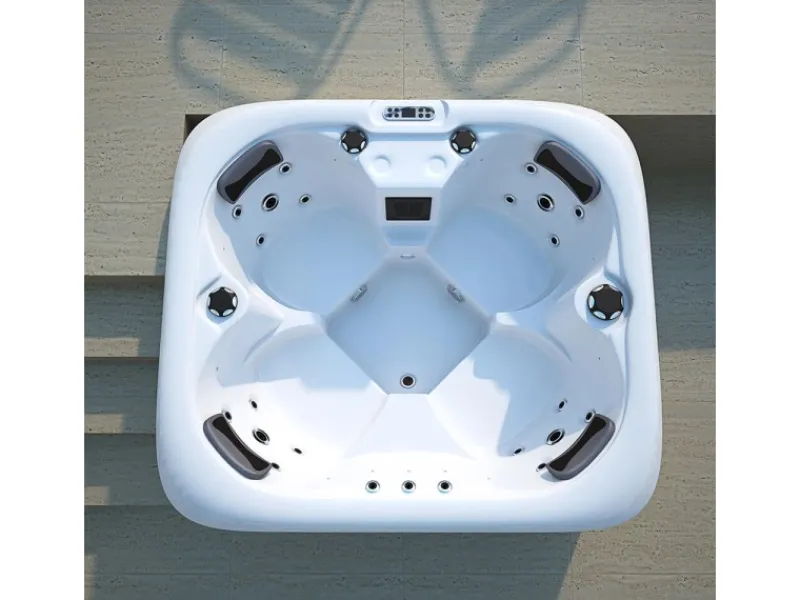 Home Deluxe Outdoor Whirlpools|Outdoor Whirlpool Sea Star Plus 180 x 160 x 79 cm Dunkelgrau-Weiß