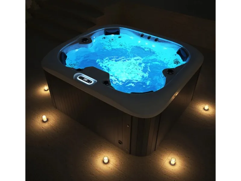 Home Deluxe Outdoor Whirlpools|Outdoor Whirlpool Sea Star Plus 180 x 160 x 79 cm Dunkelgrau-Weiß