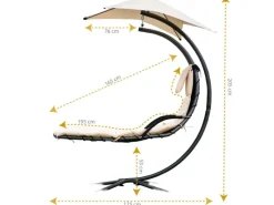 Schwebeliege San Remo Anthrazit-Beige*Home Deluxe