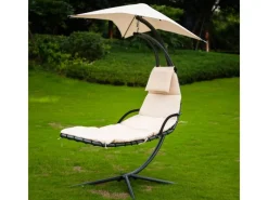 Schwebeliege San Remo Anthrazit-Beige*Home Deluxe