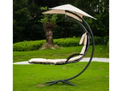 Schwebeliege San Remo Anthrazit-Beige*Home Deluxe