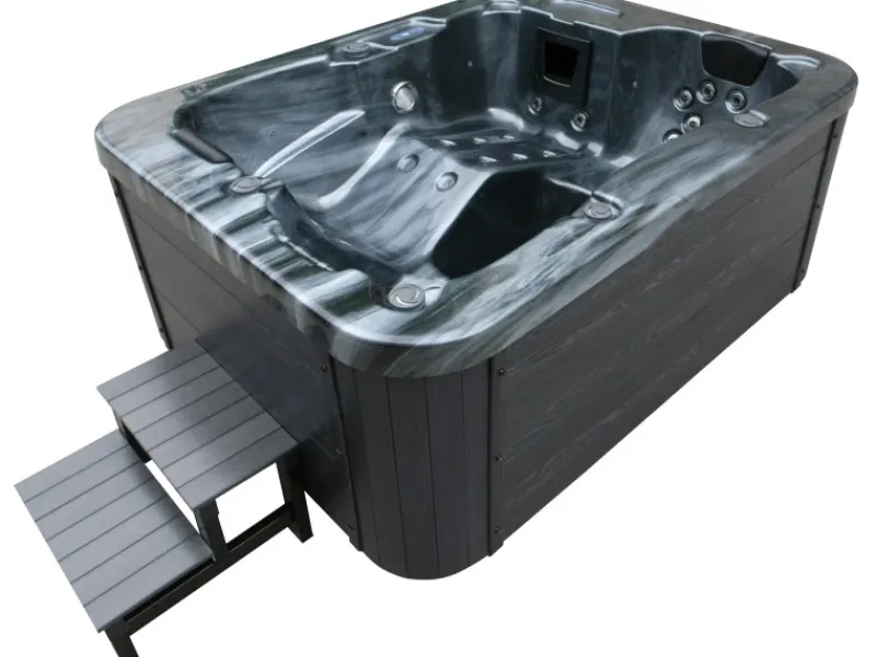 Home Deluxe Outdoor Whirlpools|Whirlpool Black Marble für 3 Personen 210 x 160 x 85 cm