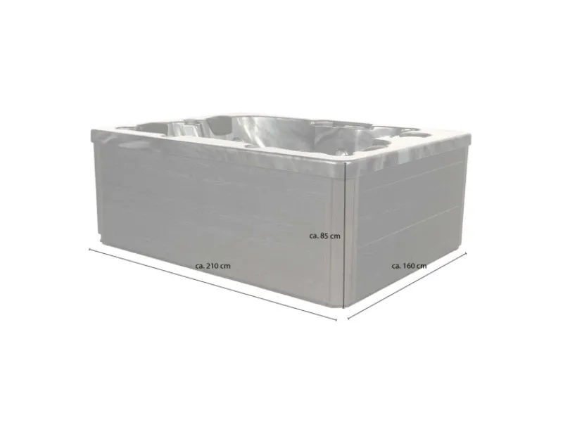 Home Deluxe Outdoor Whirlpools|Whirlpool Black Marble für 3 Personen 210 x 160 x 85 cm
