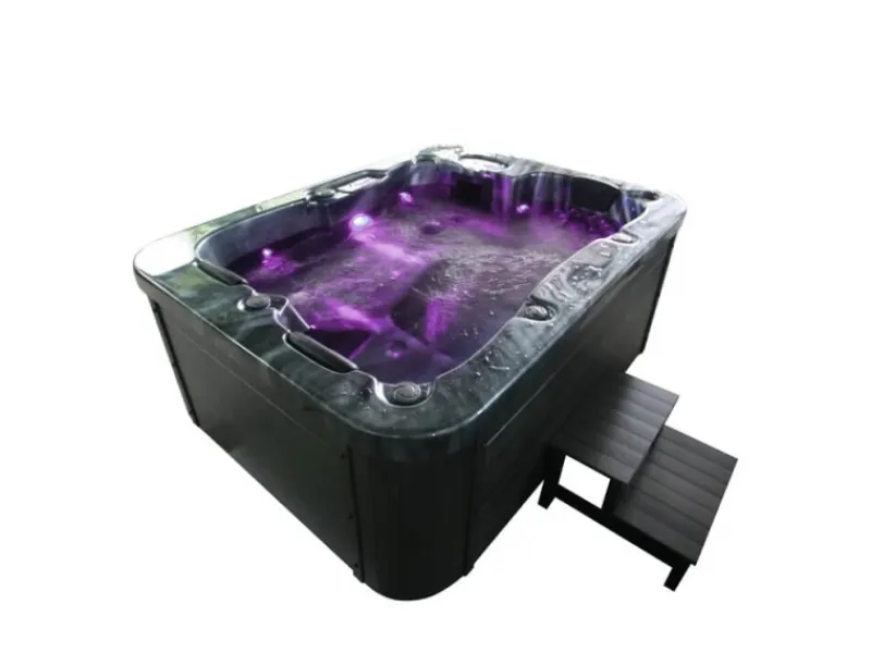 Home Deluxe Outdoor Whirlpools|Whirlpool Black Marble für 3 Personen 210 x 160 x 85 cm